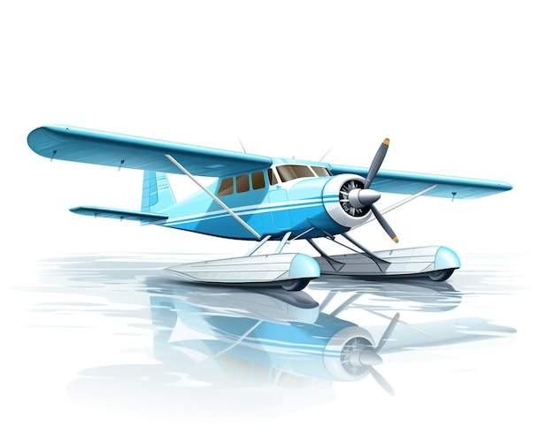 Seaplane on white background