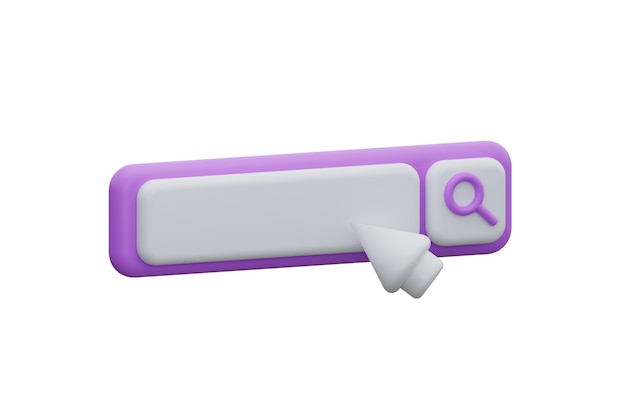 Search Bar isolate white background 3d rendering