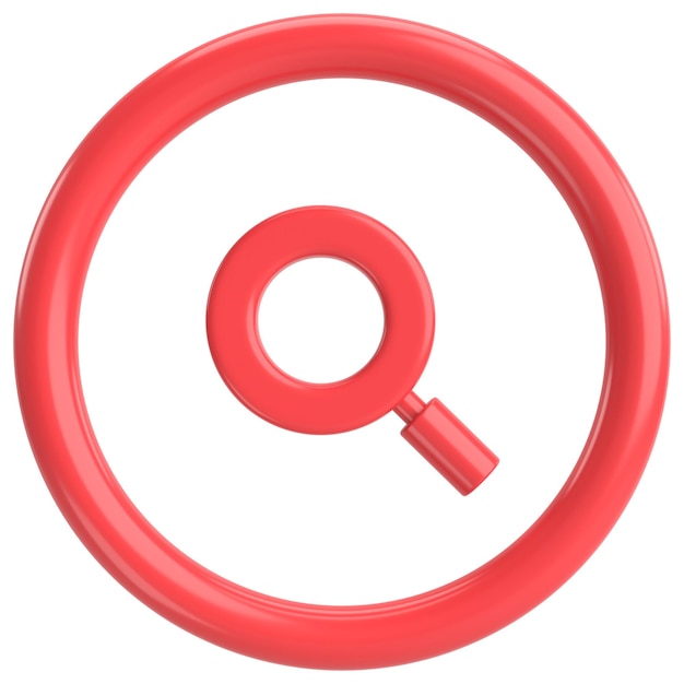 Search button Search icon 3D illustration