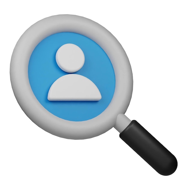 search employee 3d icon isolated on the white background