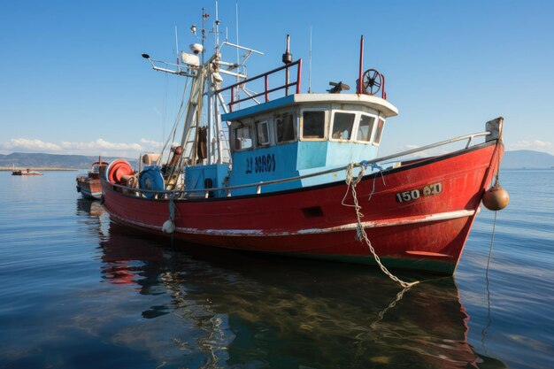 Photo in search of fish fishing boat on the high seas