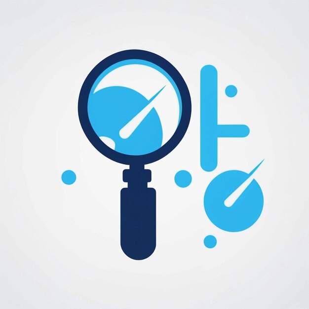 Search vector icon blue color