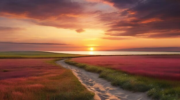 写真 夕暮れの海景色