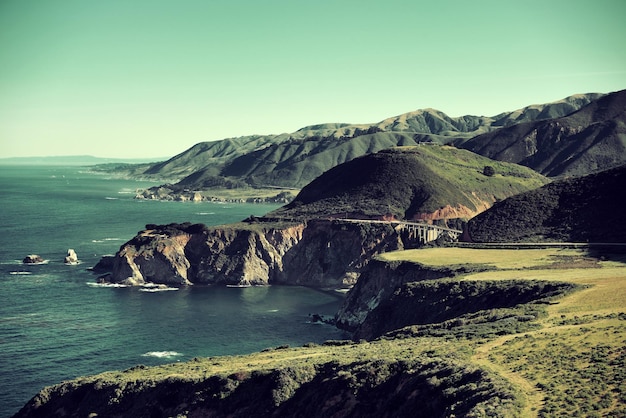 Vista sul mare a big sur in california.