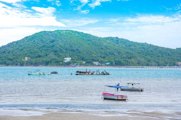 Seascape and fishing boat