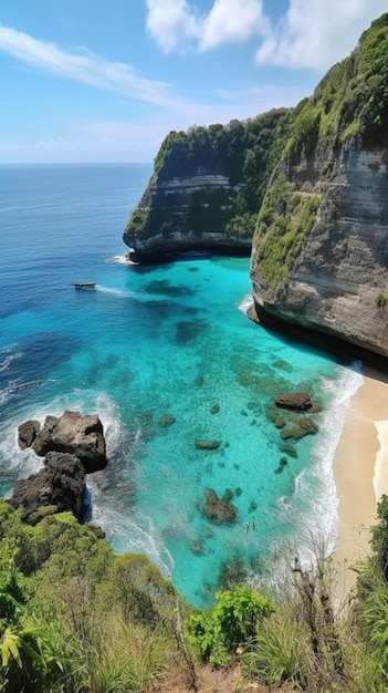 上から見た海の風景