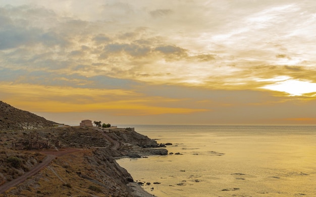 夕日の海景