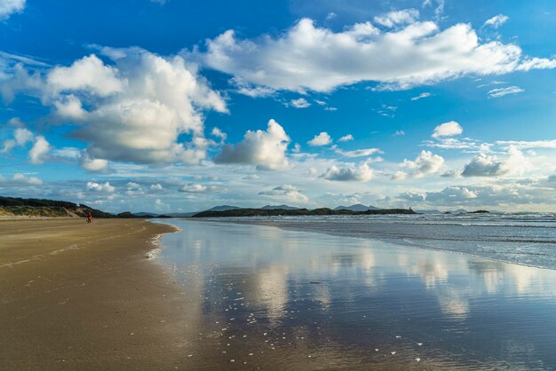 Seascape views from newborough beach on anglesey north wales uk