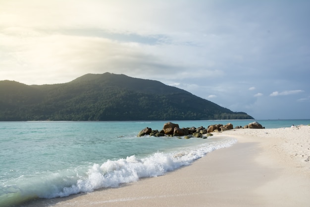 Seascape with beautiful sky and mountain