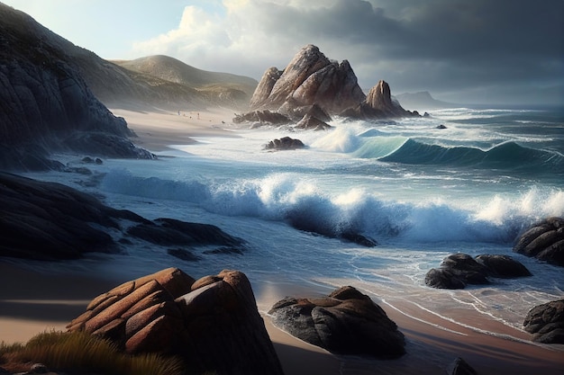 Seascapes and beaches AI Generated