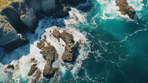 Seascapes from Above Majestic Cliffs and Turquoise Waters