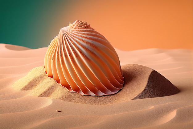 A seashell on a sand dune