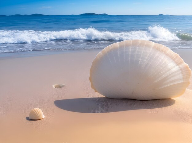 A seashell on the sea shore