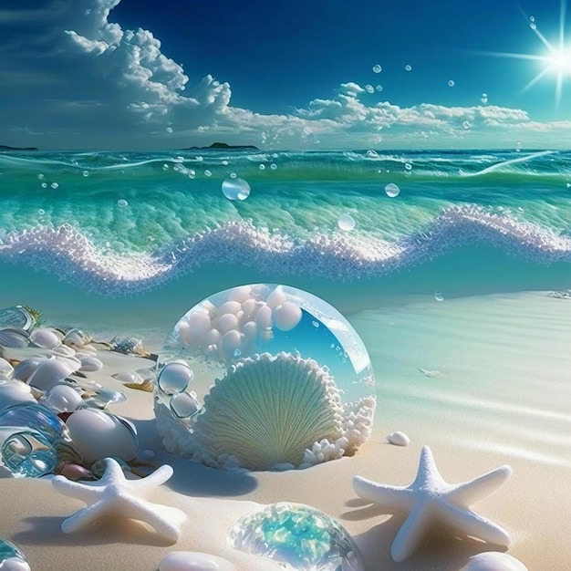 Seashells on the beach wallpapers
