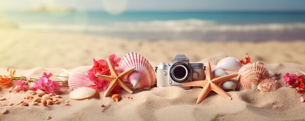 Photo seashells on the beach