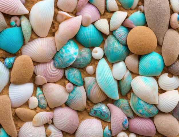 seashells on a white background