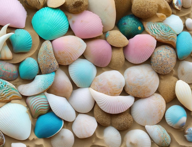 seashells on a white background