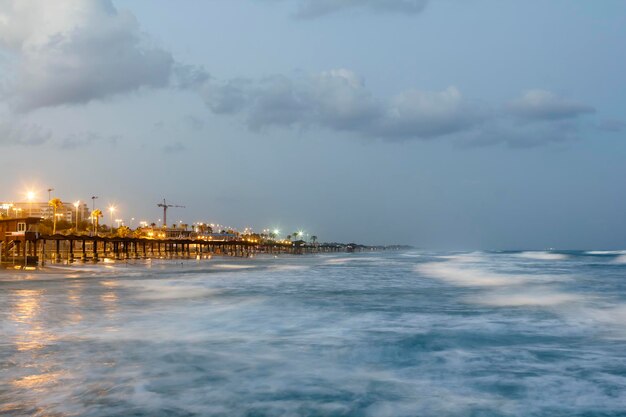 Seashore in Haifa on a background of clouds