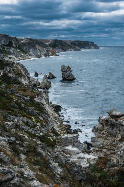 Seashore. Tarhankut, Dzhangul Russian Crimea at summer