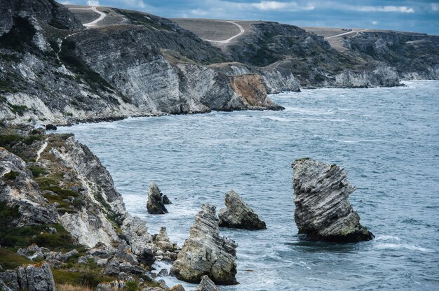 Seashore. Tarhankut, Dzhangul Russian Crimea at summer