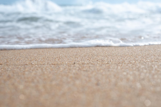 Photo seaside of a beautiful and serene beach preserved nature environment