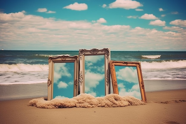 Photo seaside charm captured in frames