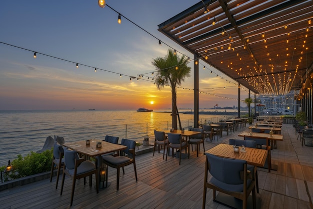 A seaside coffee shop