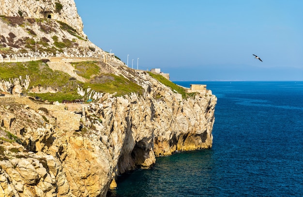 Seaside of Gibraltar at Europa Point, a British overseas territory