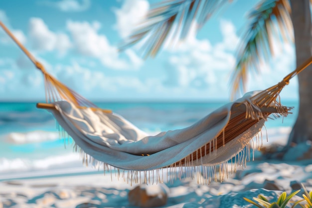 Seaside Hammock in Serene Tropical Setting