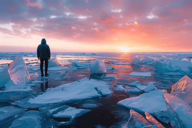 写真 海辺の氷山と影