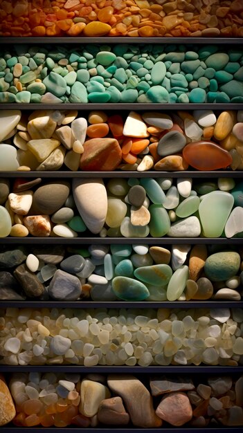 Seaside Mosaic Generative AICreated Assortment of Colorful Sea Glass