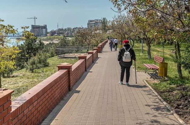 Seaside or Primorsky park in Chernomorsk Ukraine