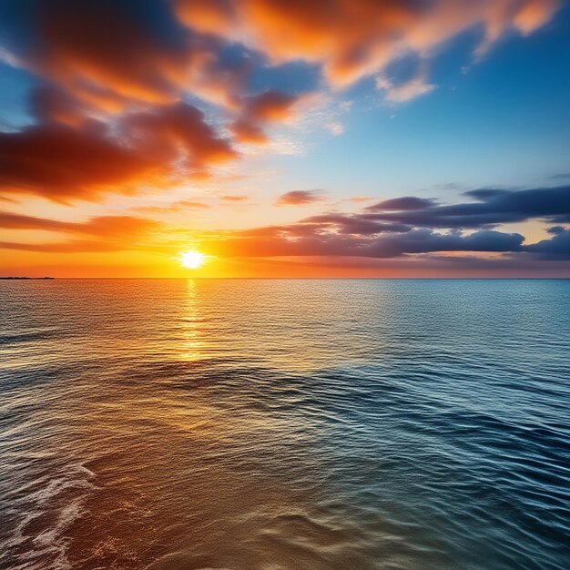 Photo seaside serenade panoramic sunrise over the sea