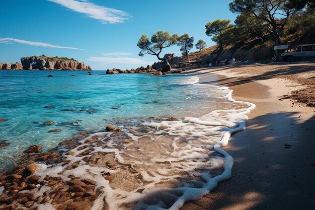 Photo seaside serenity exploring majorcas trenc beach