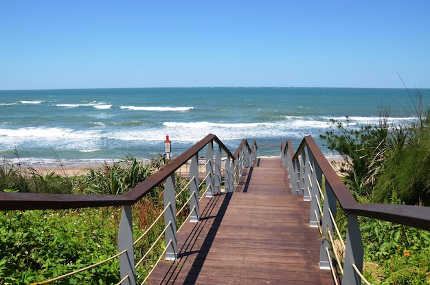 Seaside with wooden stairs