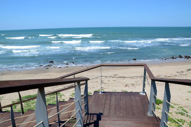 Seaside with wooden stairs