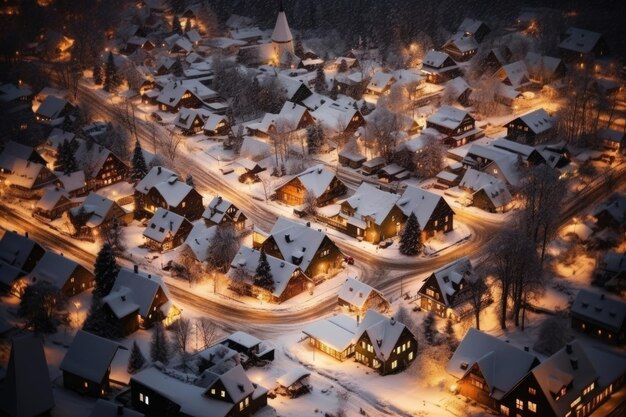 Photo season landscape house night travel evening winter village christmas shirakawago snow cold rural