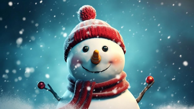 Season white celebration snow background winter snowfall christmas new scenic snowman year Generative AI