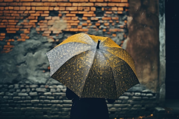 季節の女 雨の傘 雨の街 湿った天気 寒い若い秋