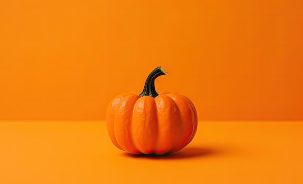 Seasonal background Wallpaper with copyspace Pumpkin on Orange color Fall Concept Generative AI