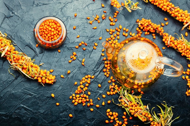 Seasonal tea with sea buckthorn