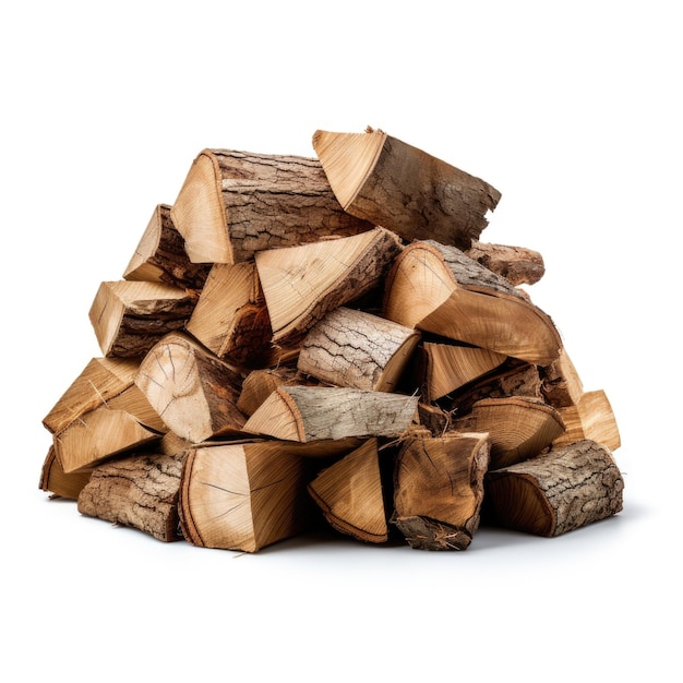 Seasoned Firewood isolated on white background