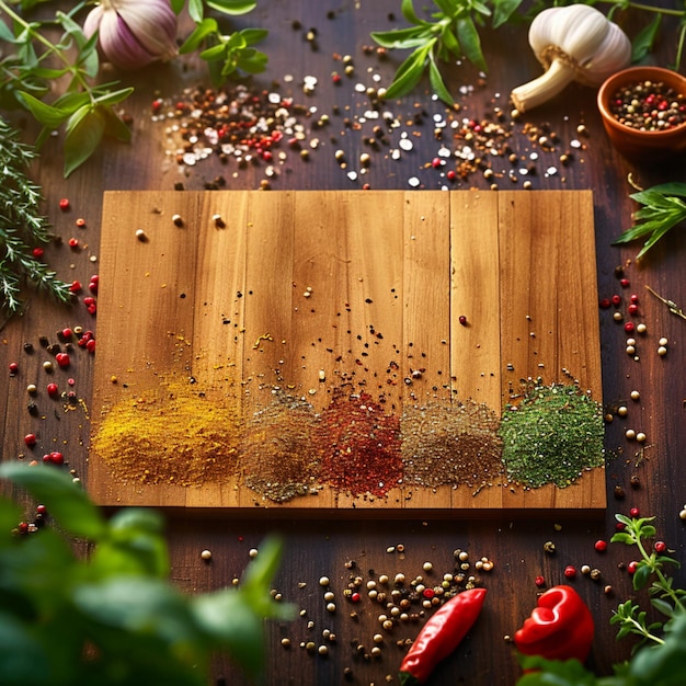 Seasoned perfection Spices and herbs form a stunning menu backdrop For Social Media Post Size