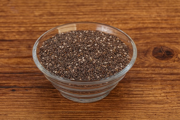 Seasoning chia seeds in the bowl