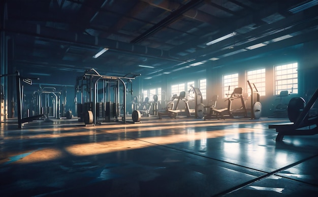 a seat in the middle of a gym with machines