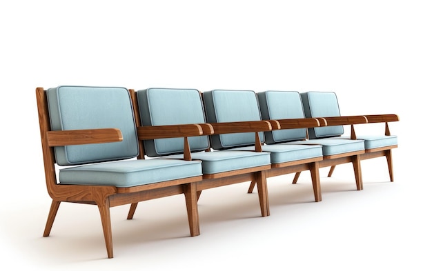 Seating Arrangements in a Midcentury Modern Waiting Area isolated on transparent Background