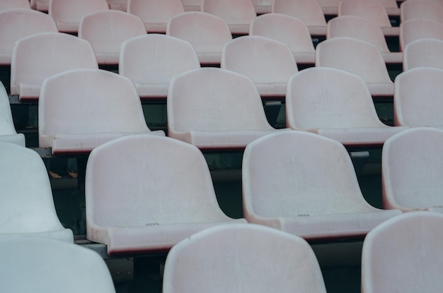 seats for spectators in the stadium