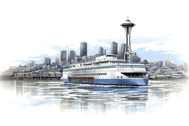 Photo seattle ferry generated by ai