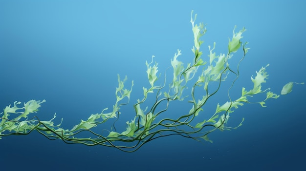 Photo seaweed on blue background