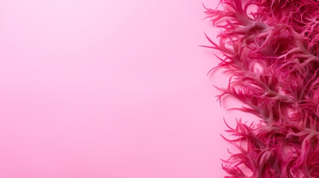 Photo seaweed pink background for text